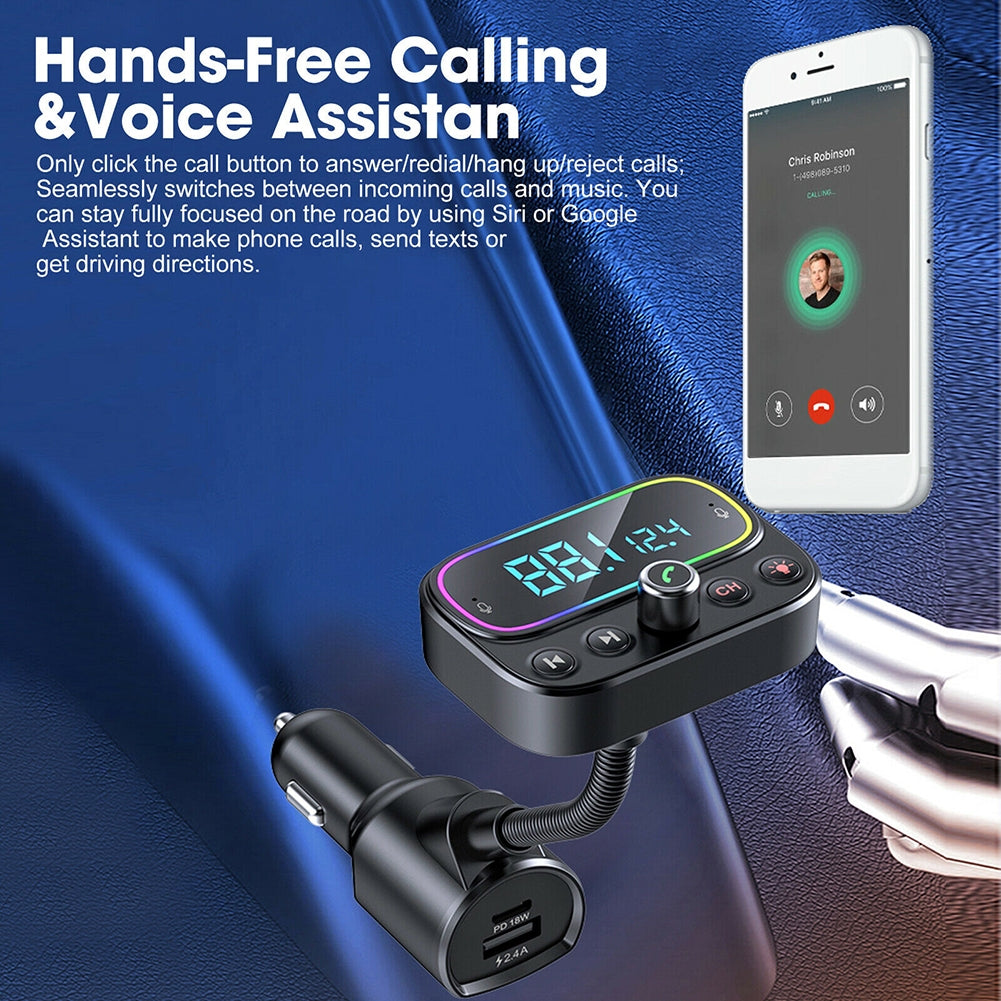 T67 Car Bluetooth-compatible Mp3 Player Hands-free Calling Car Charger Qc3.0 Aux Radio Adapter Black - Premium Car Chargers from Rapidvehicles - Just $28.99! Shop now at Rapidvehicles