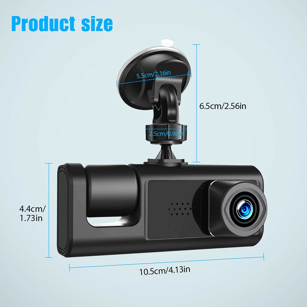 2-inch Screen Car Driving Recorder 3-way HD 1080P 3-lens Parking - Premium Car Rear View Camera from Rapidvehicles - Just $69.99! Shop now at Rapidvehicles