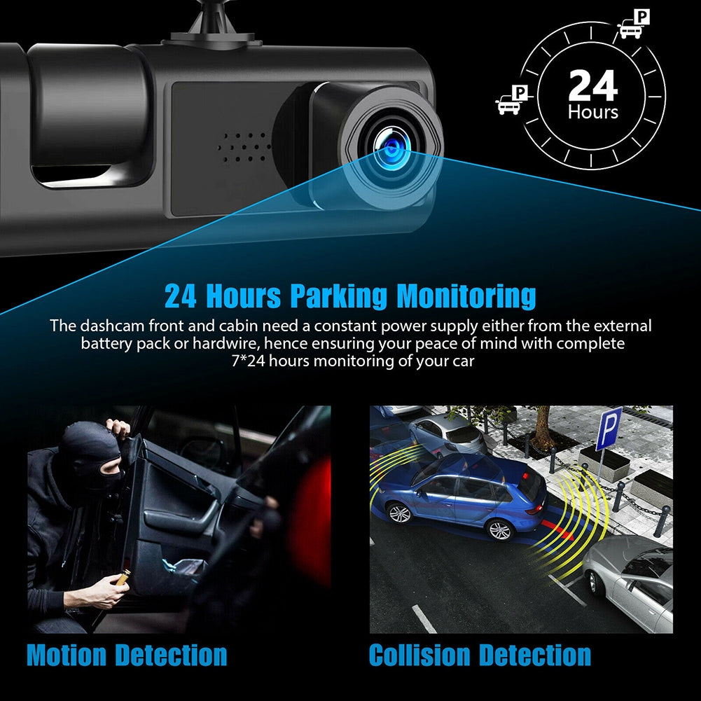 2-inch Screen Car Driving Recorder 3-way HD 1080P 3-lens Parking - Premium Car Rear View Camera from Rapidvehicles - Just $69.99! Shop now at Rapidvehicles