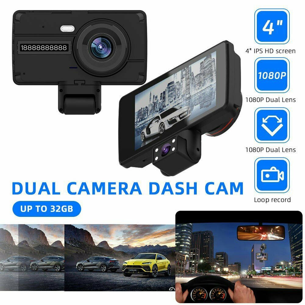 Dual Lens Car Dvr Dash Cam Video Recorder G-sensor HD 1080P Night - Premium Car Rear View Camera from Rapidvehicles - Just $62.99! Shop now at Rapidvehicles