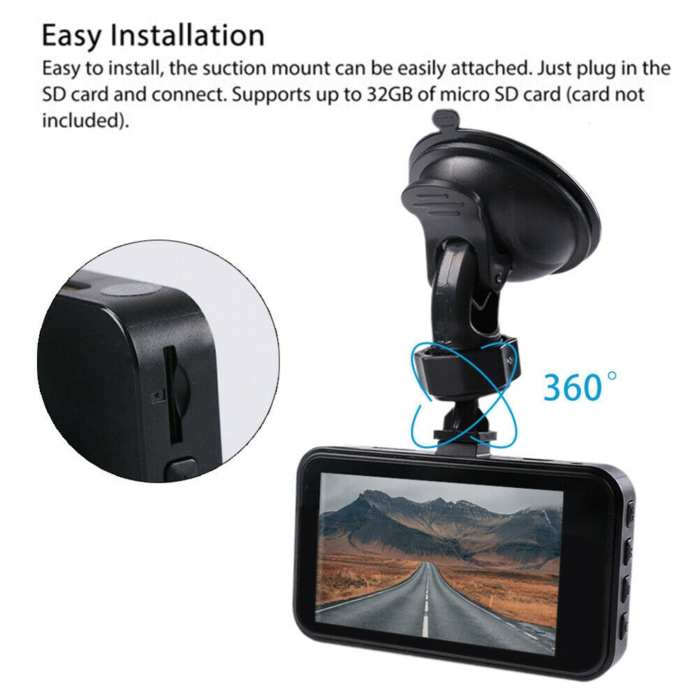 3-inch Ips Car Driving Recorder with HD Display Dual Lens Dash - Premium Car Rear View Camera from Rapidvehicles - Just $74.99! Shop now at Rapidvehicles