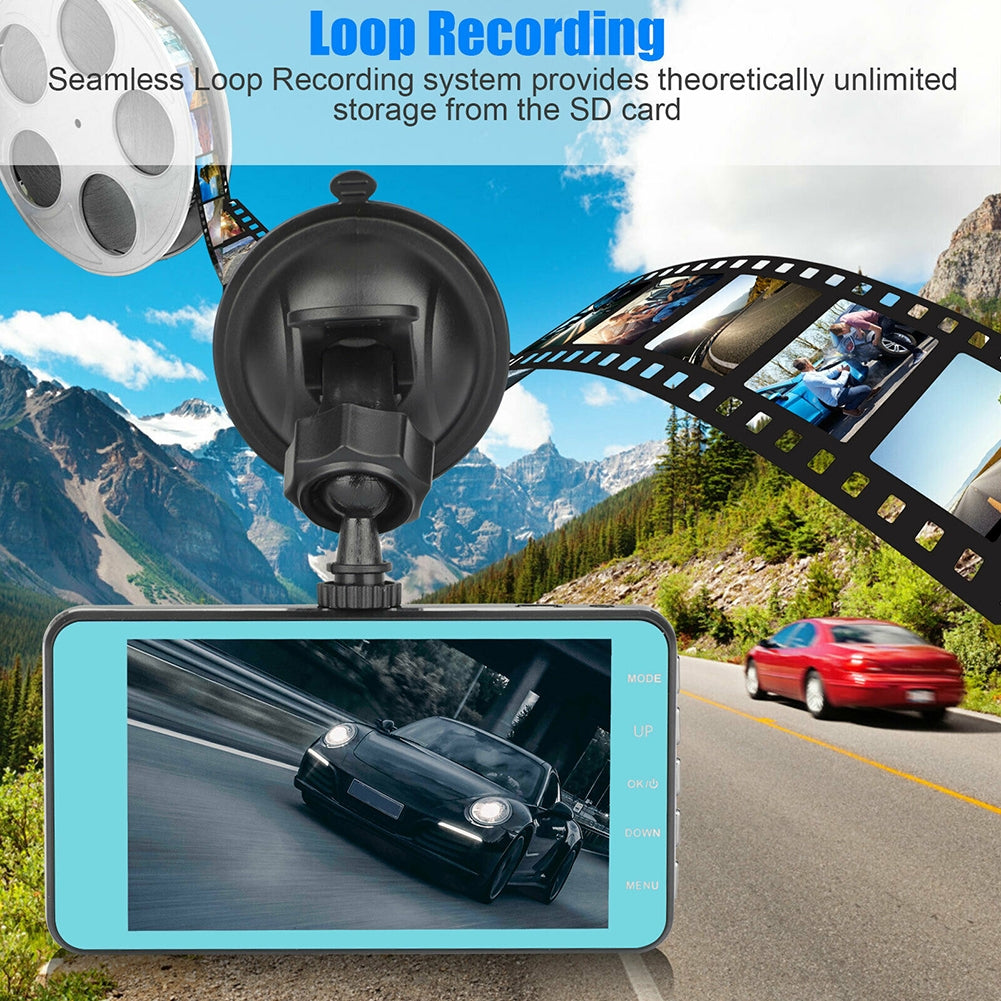 Dual Lens Car DVR Dash Cam 4-inch Ips 1080p Hd Display Dual Driving Recorder button version - Premium Car Rear View Camera from Rapidvehicles - Just $54.49! Shop now at Rapidvehicles