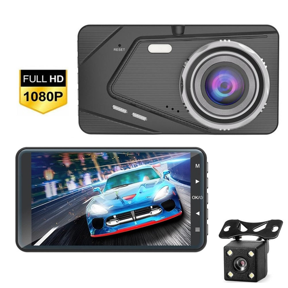 Dual Lens Car DVR Dash Cam 4-inch Ips 1080p Hd Display Dual Driving Recorder button version - Premium Car Rear View Camera from Rapidvehicles - Just $54.49! Shop now at Rapidvehicles