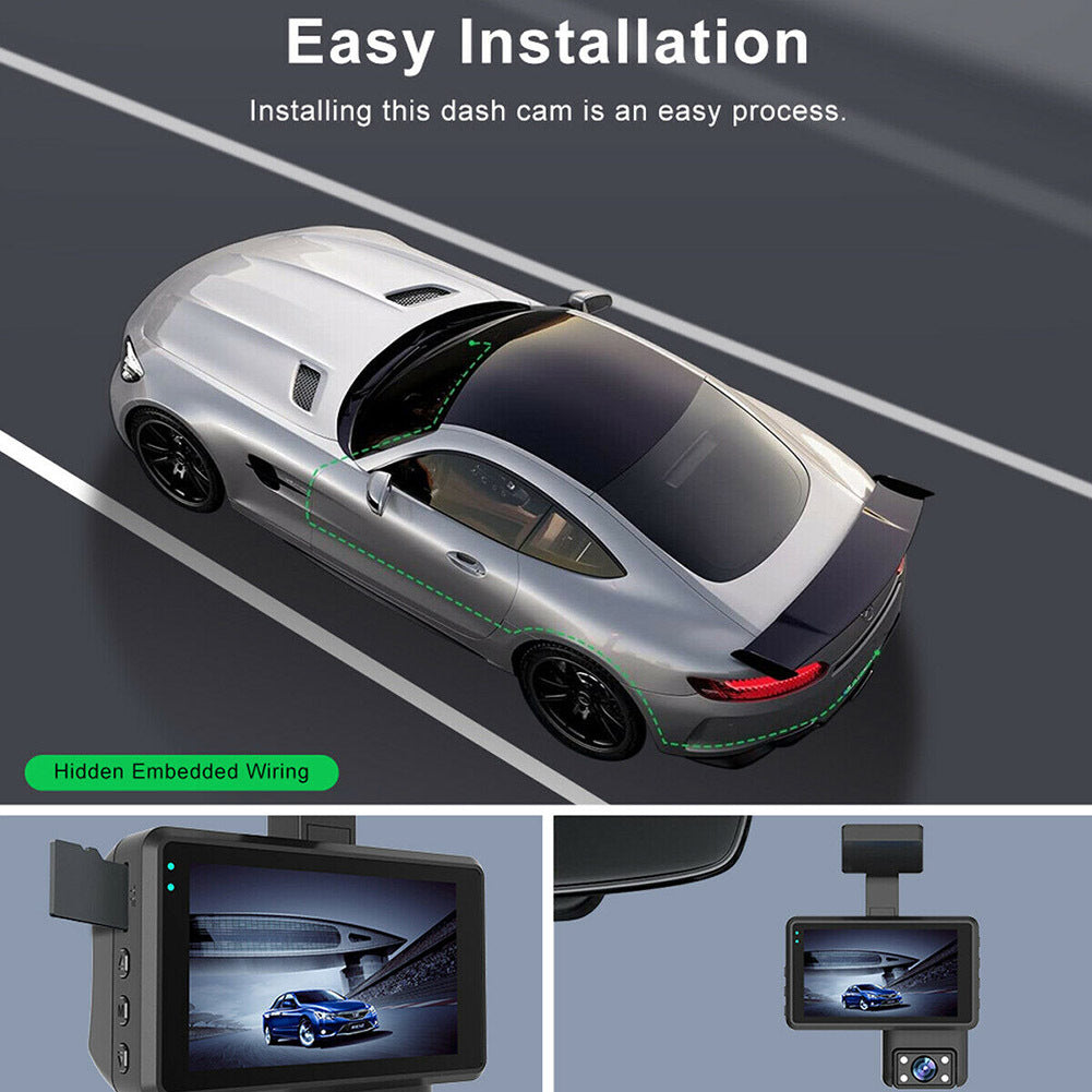 Dual Lens Car Dvr Dash Cam Video Recorder 3-inch HD Display Driving Recorder Camcorder - Premium Car Rear View Camera from Rapidvehicles - Just $59.27! Shop now at Rapidvehicles