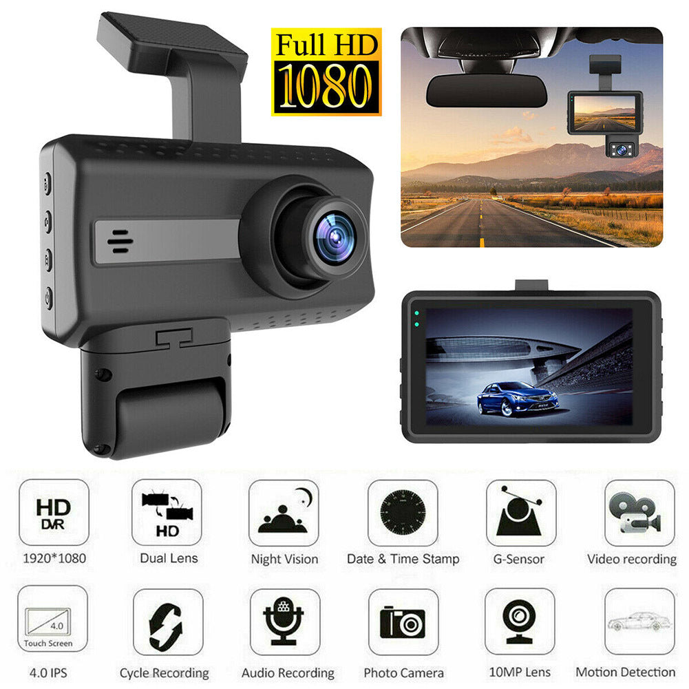 Dual Lens Car Dvr Dash Cam Video Recorder 3-inch HD Display Driving Recorder Camcorder - Premium Car Rear View Camera from Rapidvehicles - Just $59.27! Shop now at Rapidvehicles