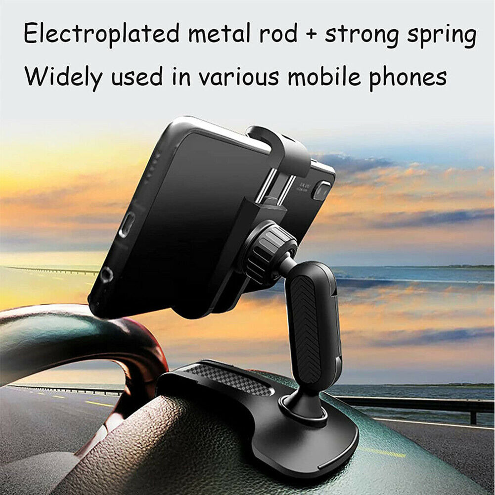 Universal Car Dashboard Mount Holder Snap-on Phone Rack Rotating Black - Premium Car Mounts & Holders from Rapidvehicles - Just $15.99! Shop now at Rapidvehicles