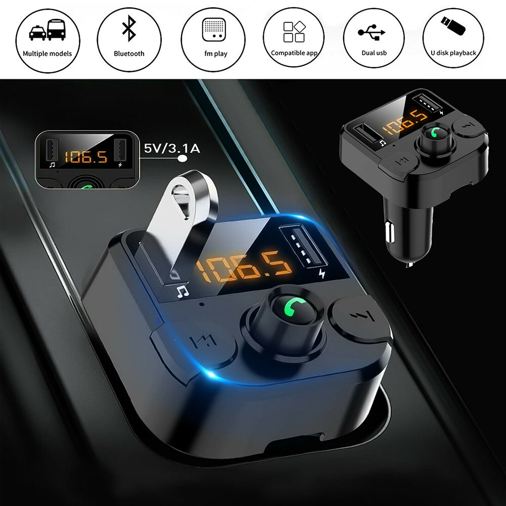 Car Wireless FM Transmitter Bluetooth 5.0 Black - Premium Car Chargers from Rapidvehicles - Just $27.99! Shop now at Rapidvehicles