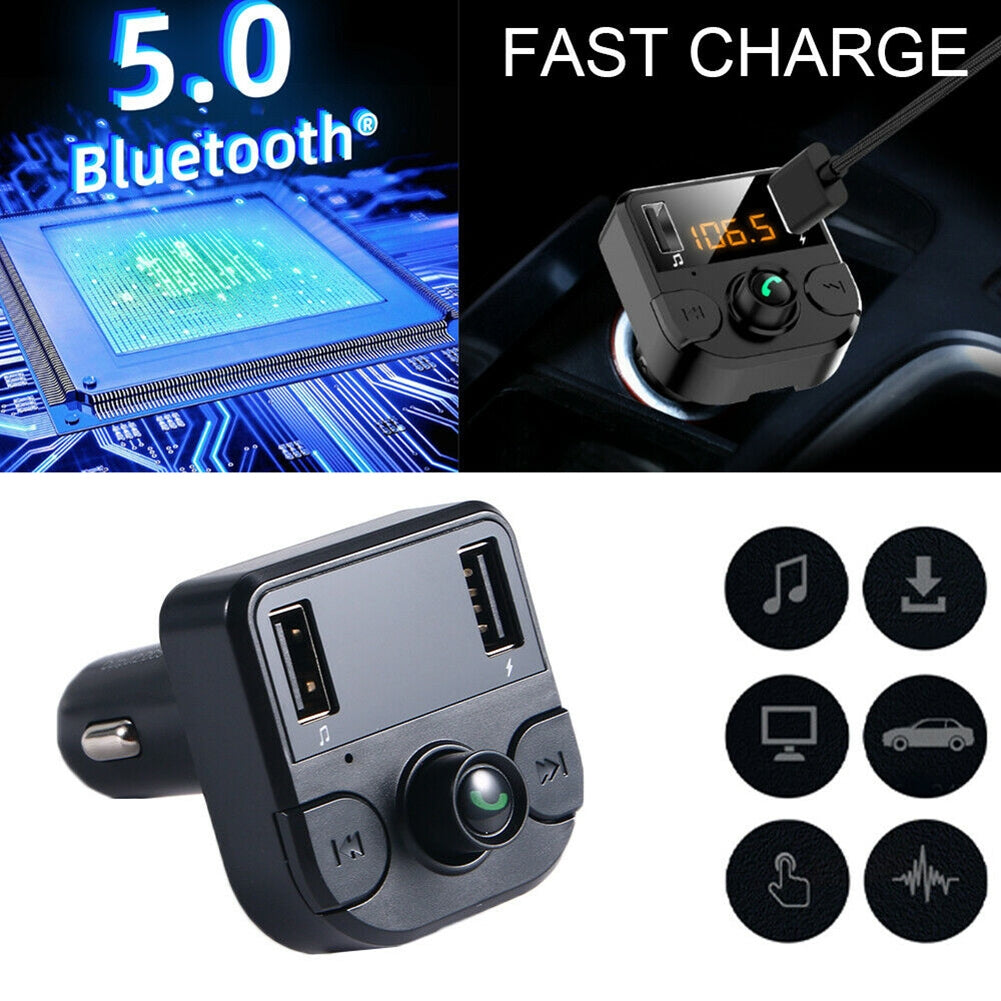 Car Wireless FM Transmitter Bluetooth 5.0 Black - Premium Car Chargers from Rapidvehicles - Just $20.99! Shop now at Rapidvehicles