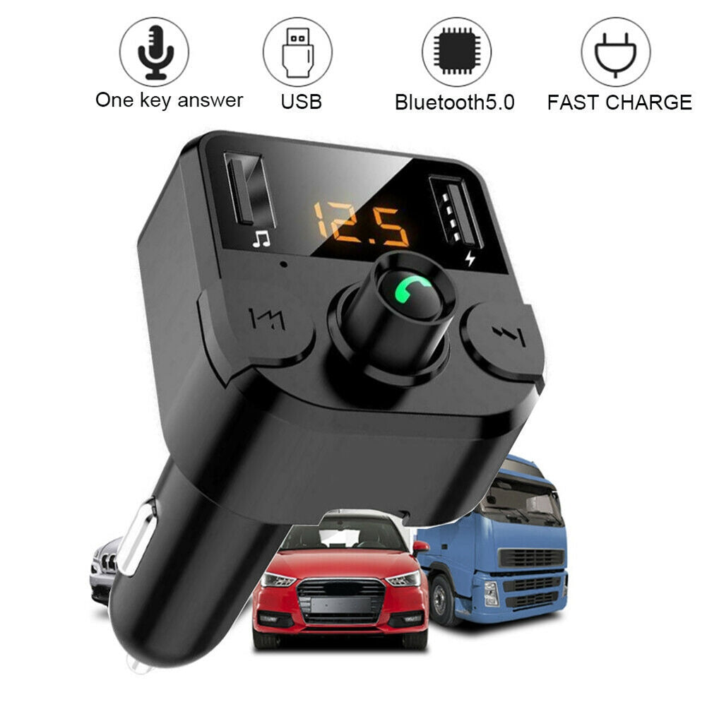 Car Wireless FM Transmitter Bluetooth 5.0 Black - Premium Car Chargers from Rapidvehicles - Just $20.99! Shop now at Rapidvehicles