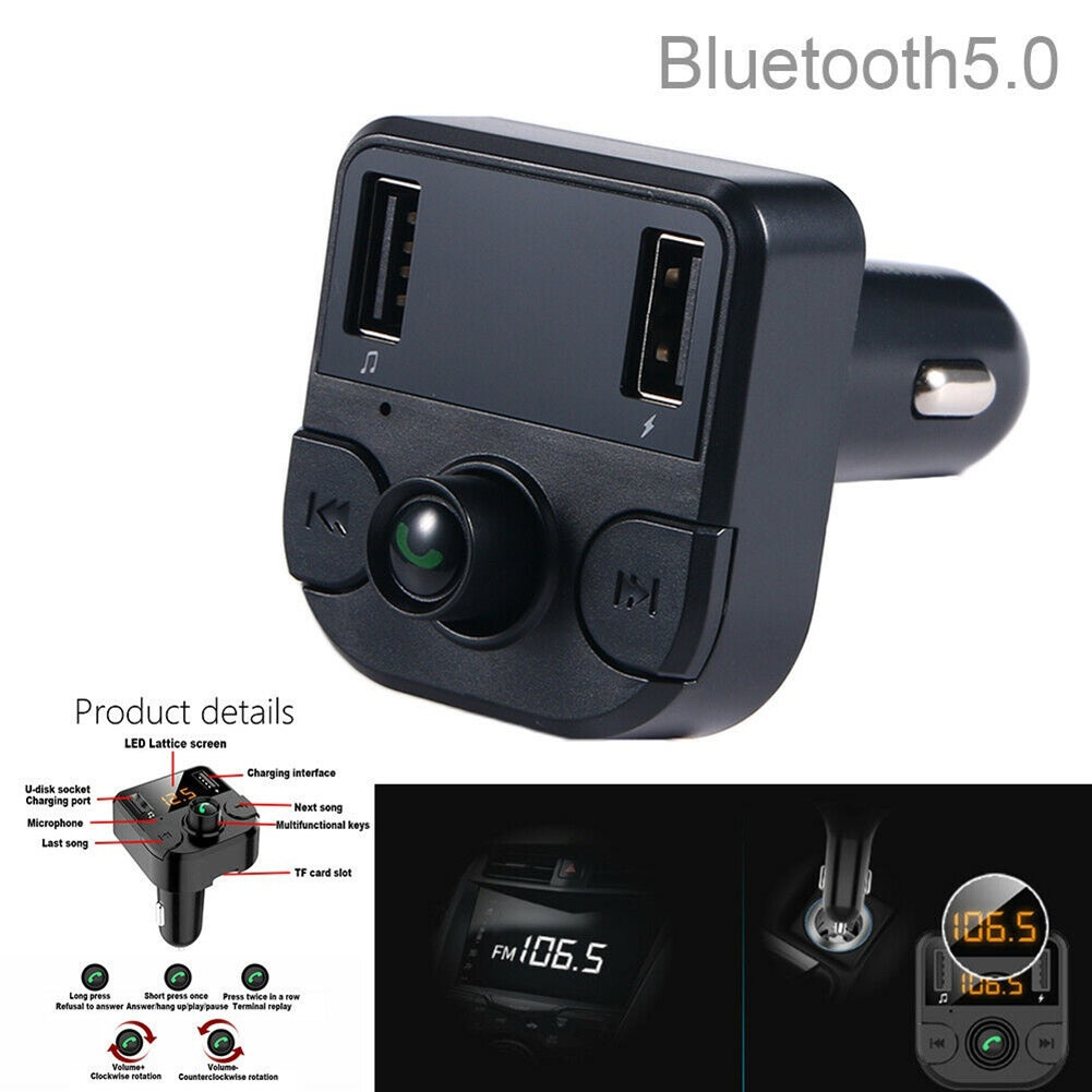 Car Wireless FM Transmitter Bluetooth 5.0 Black - Premium Car Chargers from Rapidvehicles - Just $20.99! Shop now at Rapidvehicles