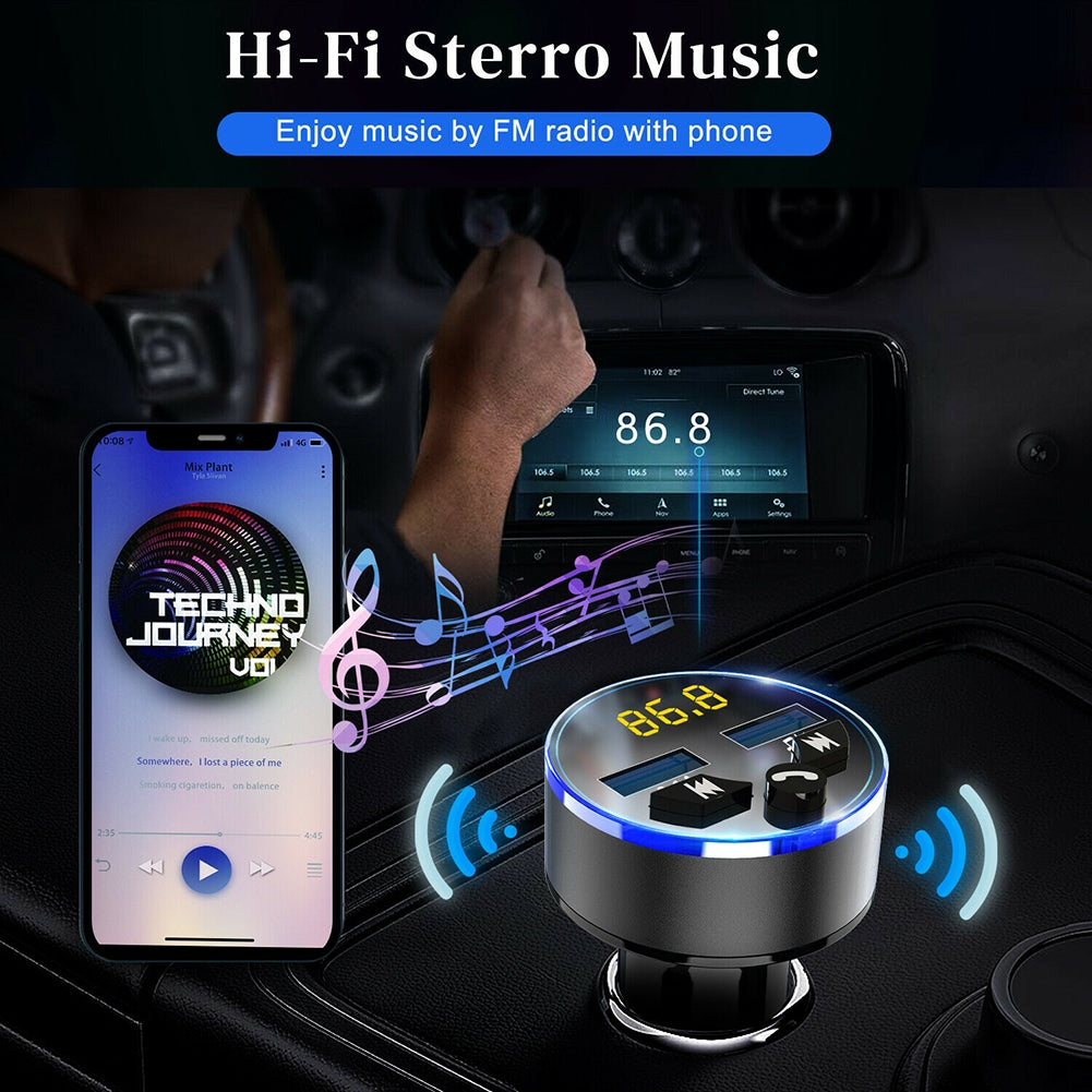 Car Charger Wireless Bluetooth 5.0 Receiver Dual Usb Fast Charging Silver - Premium Car Chargers from Rapidvehicles - Just $18.99! Shop now at Rapidvehicles