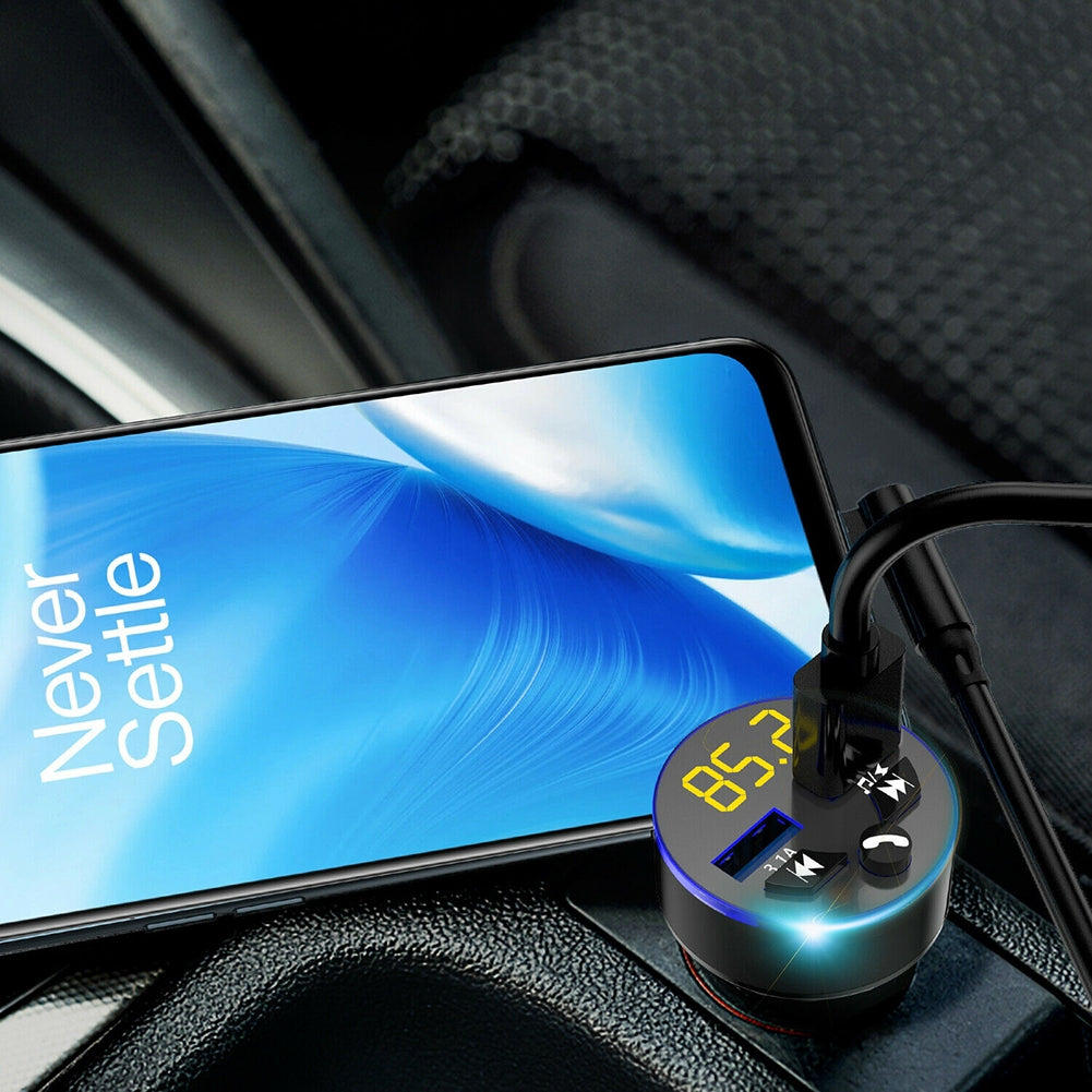 Car Charger Wireless Bluetooth 5.0 Receiver Dual Usb Fast Charging Silver - Premium Car Chargers from Rapidvehicles - Just $18.99! Shop now at Rapidvehicles