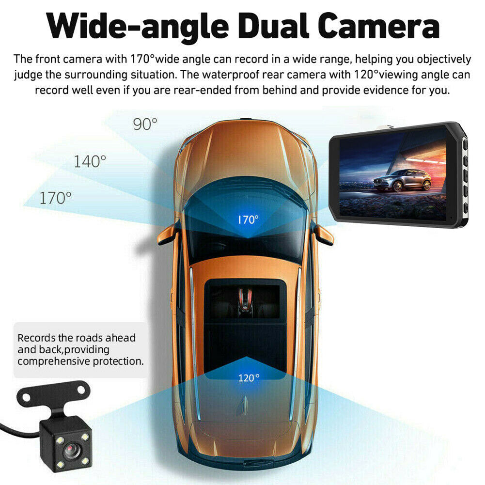 4-inch Car Dvr 1080p Hd Ips Dual Camera Dash Cam Video Recorder G-sensor 170 Degrees Wide-angle Driving Recorder - Premium Car DVR from Rapidvehicles - Just $57.42! Shop now at Rapidvehicles