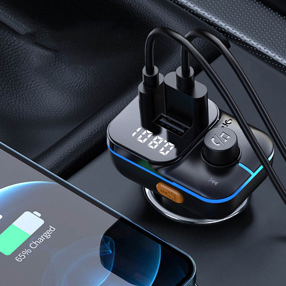 C24 Car FM Transmitter Bluetooth Wireless Handsfree Audio Dual Usb Car Charger Black - Premium Car Chargers from Rapidvehicles - Just $22.99! Shop now at Rapidvehicles