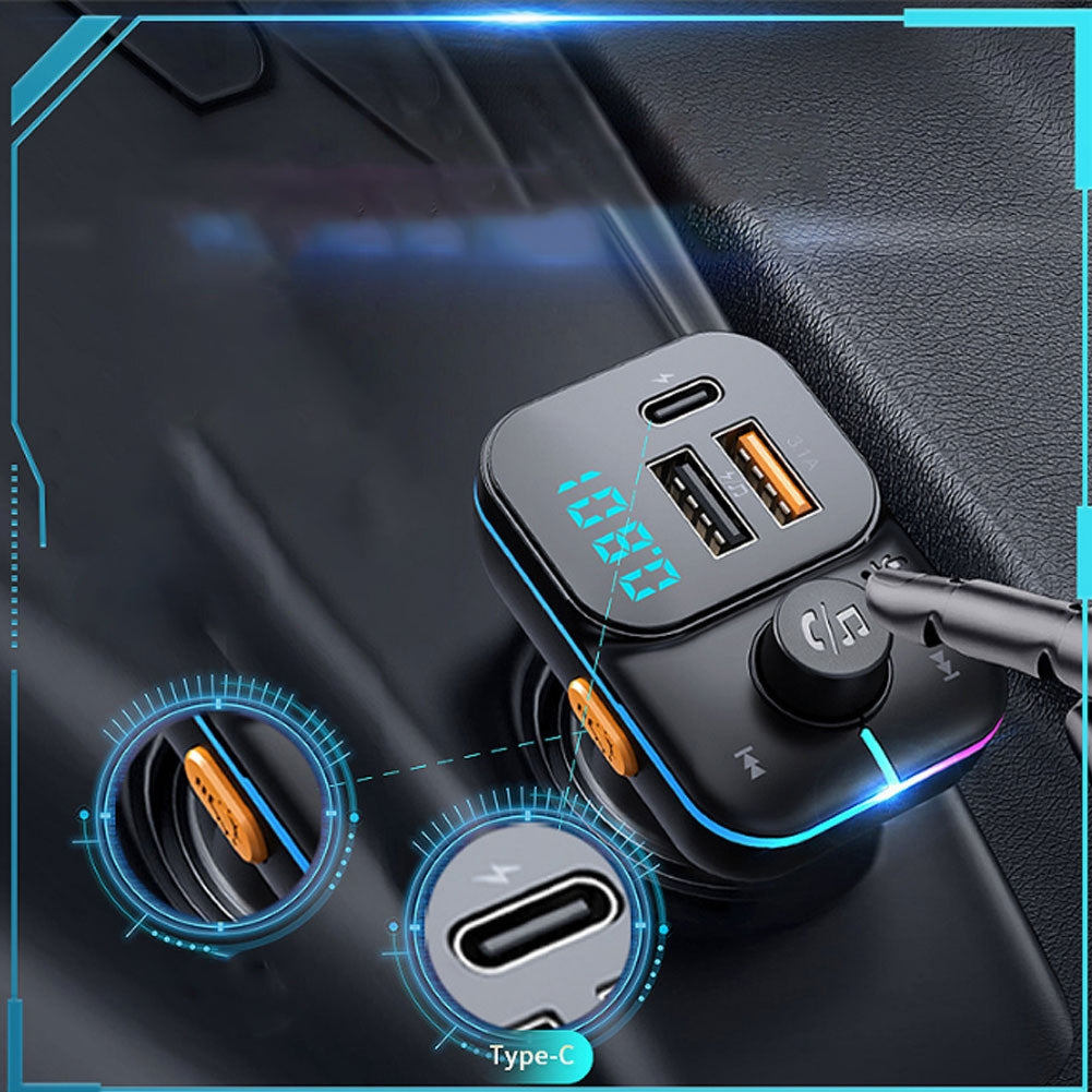 C24 Car FM Transmitter Bluetooth Wireless Handsfree Audio Dual Usb Car Charger Black - Premium Car Chargers from Rapidvehicles - Just $22.99! Shop now at Rapidvehicles