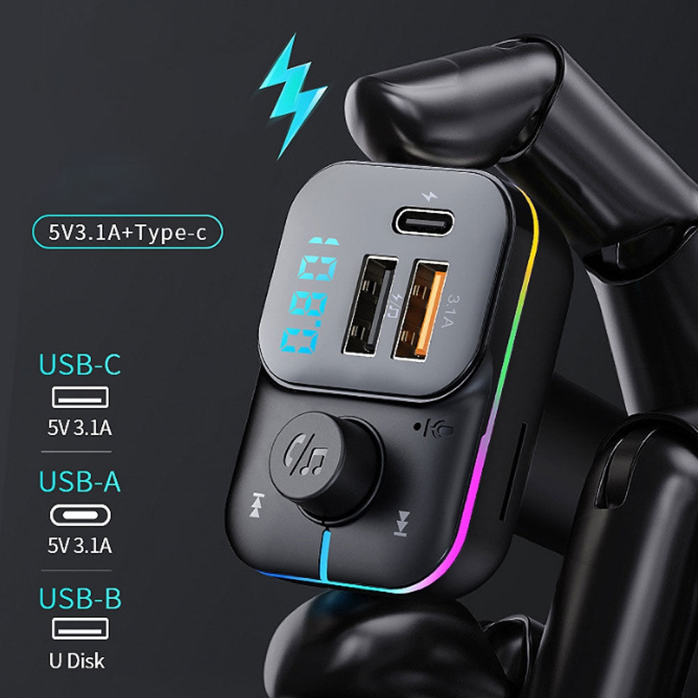 C24 Car FM Transmitter Bluetooth Wireless Handsfree Audio Dual Usb Car Charger Black - Premium Car Chargers from Rapidvehicles - Just $22.99! Shop now at Rapidvehicles