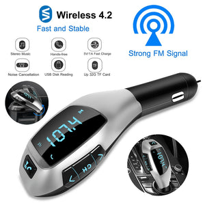 X5 Car Wireless Fm Transmitter Bluetooth USB Charging Port Black - Premium Car Chargers from Rapidvehicles - Just $25.99! Shop now at Rapidvehicles