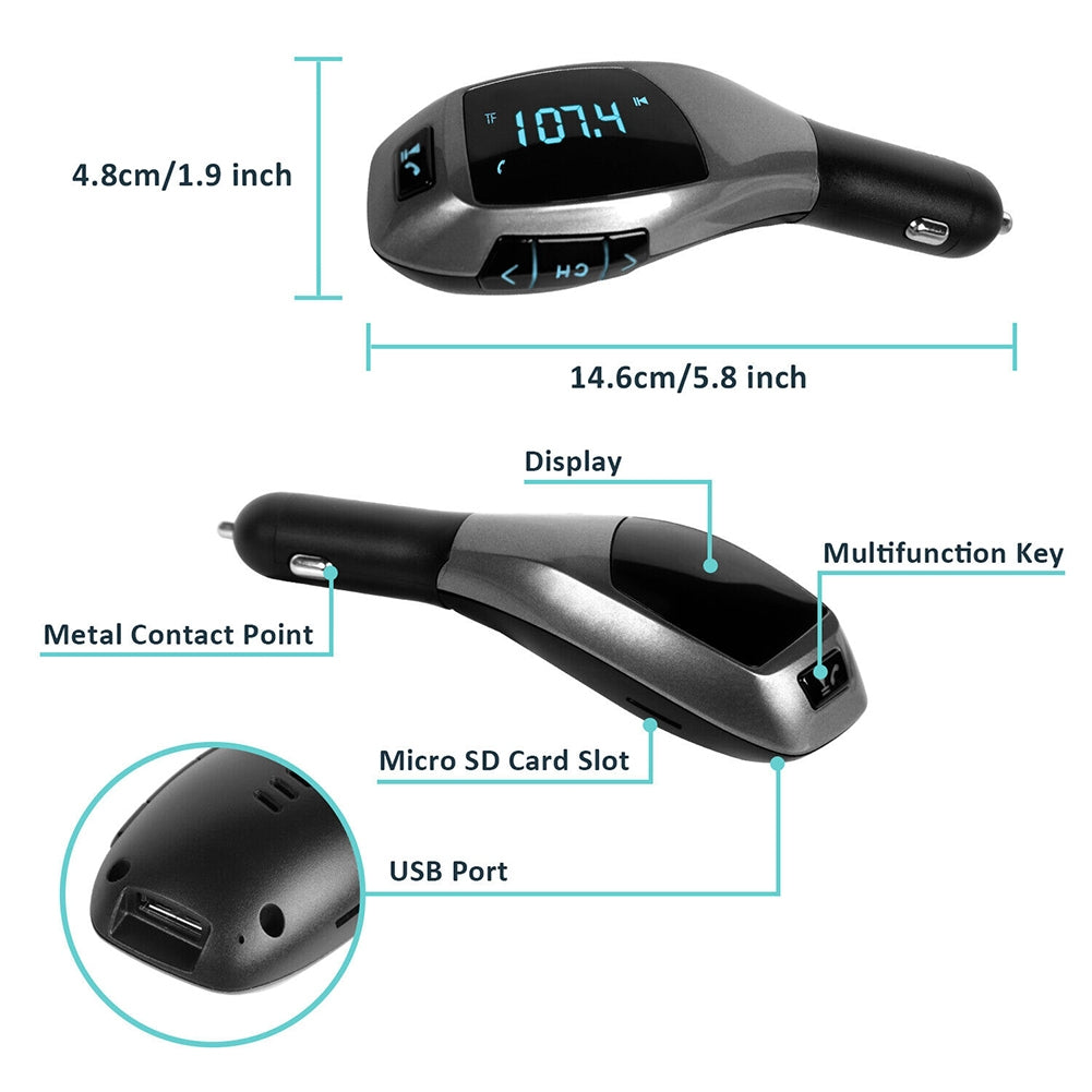 X5 Car Wireless Fm Transmitter Bluetooth USB Charging Port Black - Premium Car Chargers from Rapidvehicles - Just $25.99! Shop now at Rapidvehicles