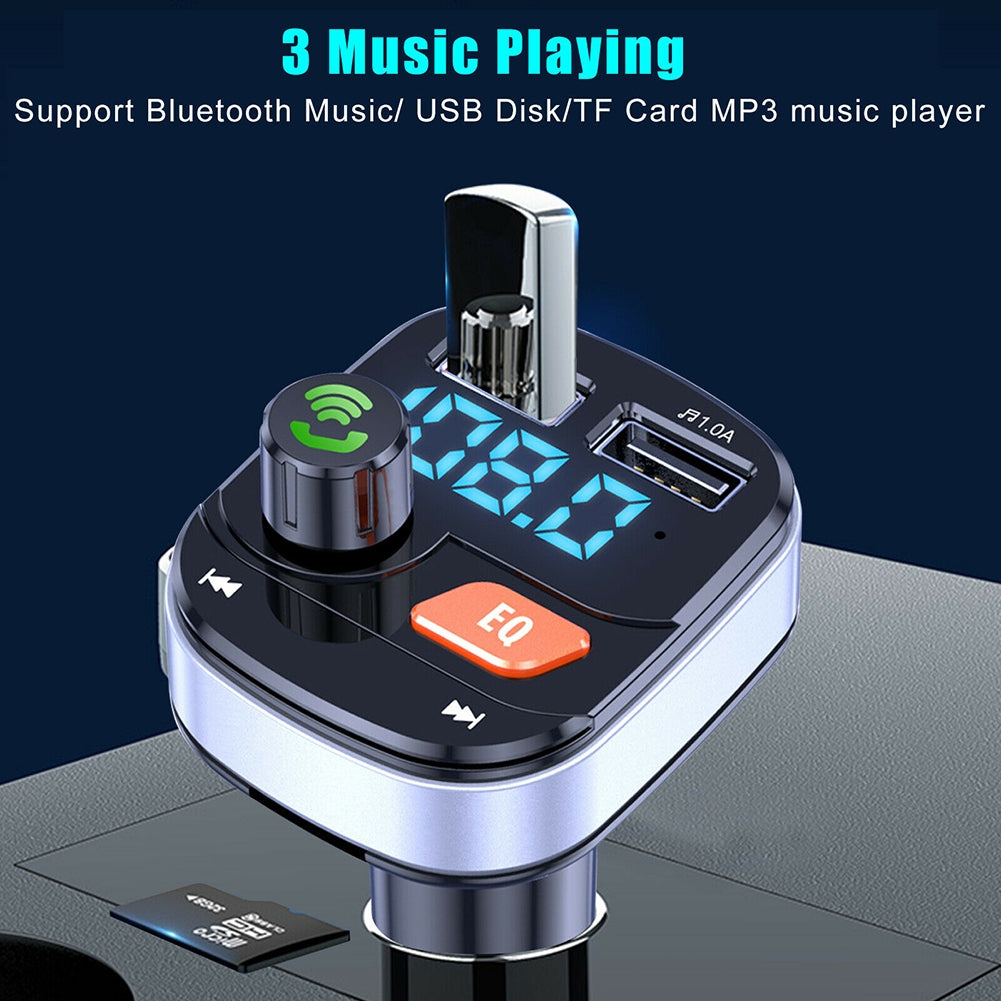 Wireless Fm Transmitter Dual USB Chargers Hands-free Radio Adapter Bluetooth 5.0 Black - Premium Car Chargers from Rapidvehicles - Just $15.99! Shop now at Rapidvehicles