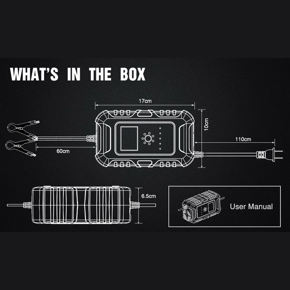 Car Battery Smart Charger 12V 10A 24V 5A 7-stage Automatic Charging US Plug - Premium Motorcycle Accessories from Rapidvehicles - Just $43.99! Shop now at Rapidvehicles