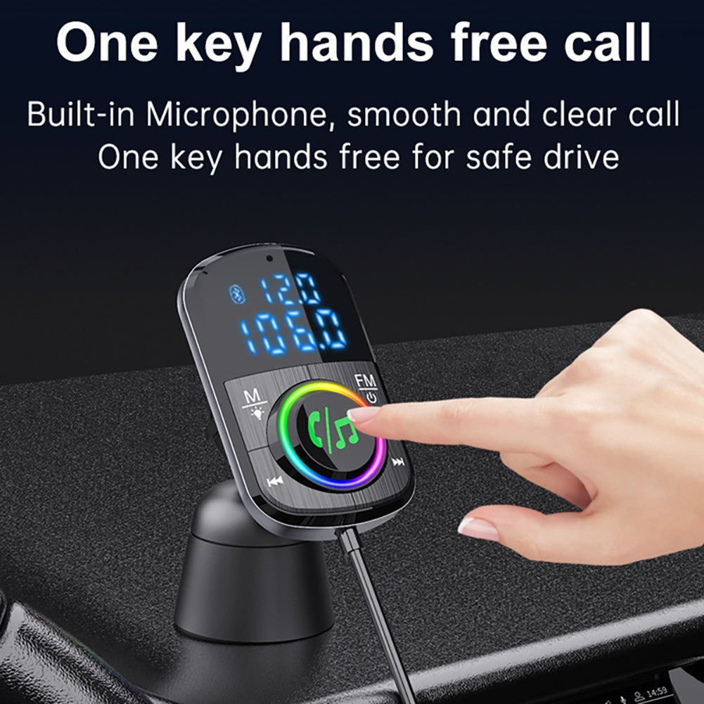 Car FM Transmitter Kit Dual Display Pd3.0/qc3.0 Fast Charger Bluetooth 5.0 Blue - Premium Car Chargers from Rapidvehicles - Just $30.99! Shop now at Rapidvehicles