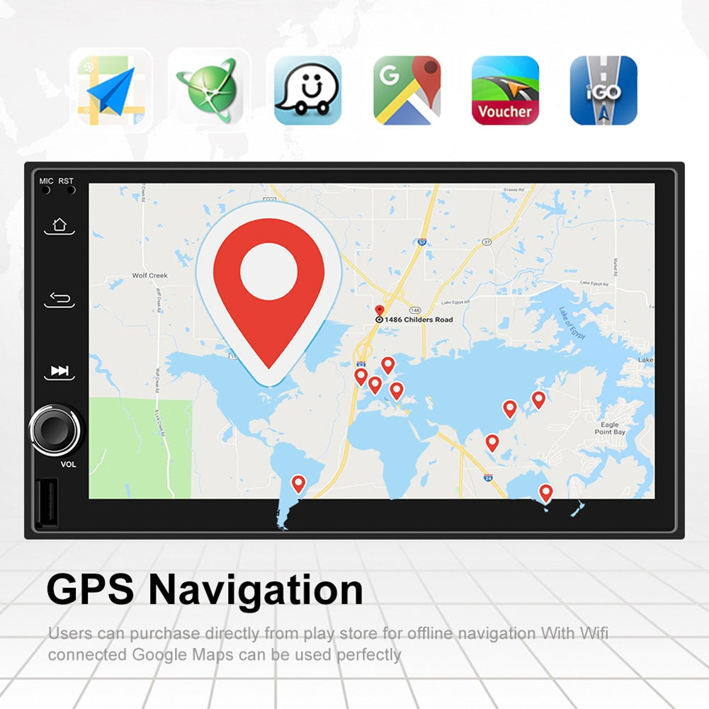 7-inch Car Multimedia Video Player Universal Android 9.0 Central Control GPS Navigator 1+16G - Premium Car Rear View Camera from Rapidvehicles - Just $123.91! Shop now at Rapidvehicles