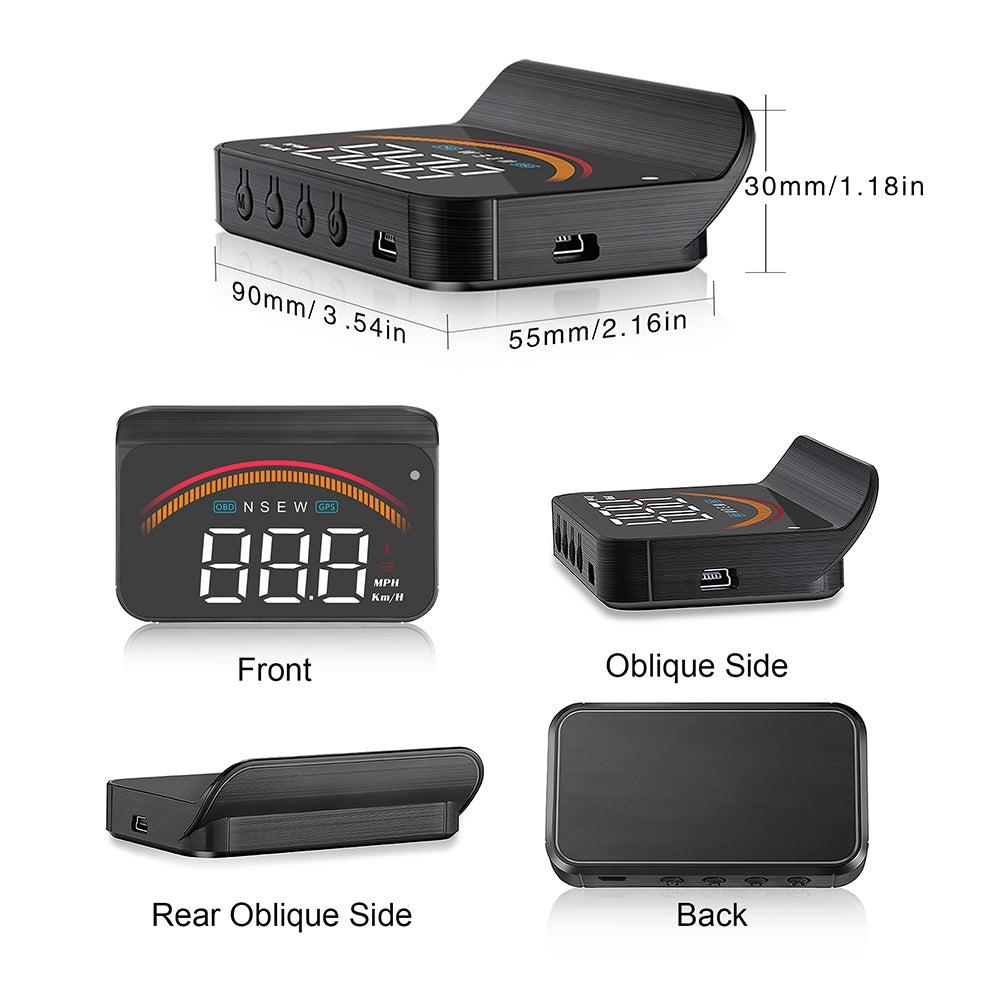 Car Hud Head-up Display Universal Obd Wireless Display HD Alarm Monitor Black - Premium Other Car Electronics from Rapidvehicles - Just $51.38! Shop now at Rapidvehicles