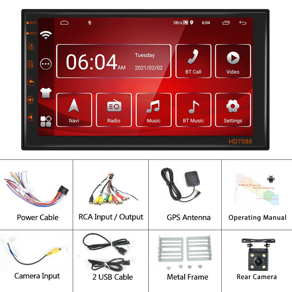 7-inch Car Multimedia Player Kit Android 11 Central Control Navigation Reversing Displa WiFi 2+16G with 4 light camera - Premium Car Rear View Camera from Rapidvehicles - Just $98.99! Shop now at Rapidvehicles