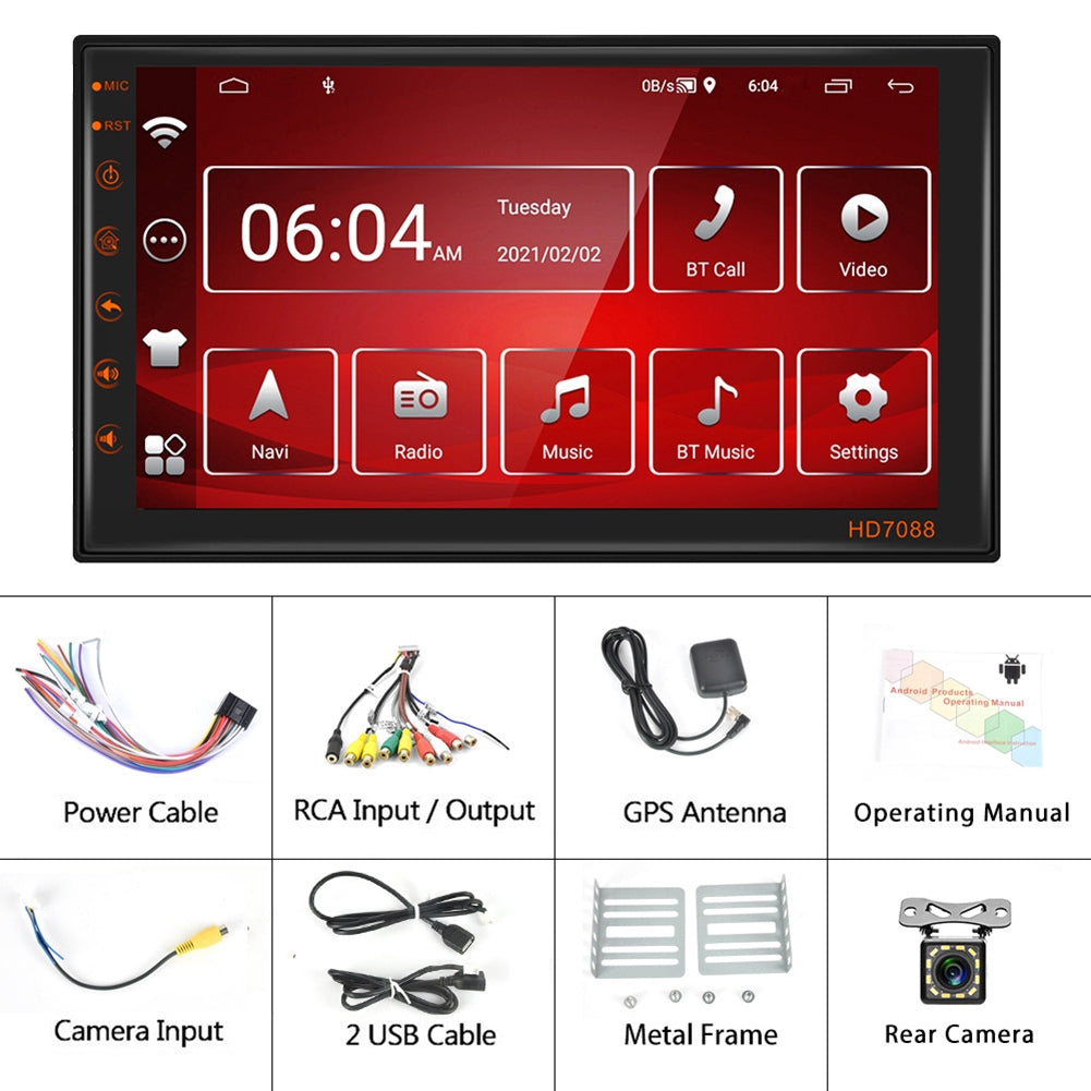 7-inch Car Multimedia Player Kit Android 11 Central Control Navigation Reversing Displa WiFi 2+16G with 12 light camera - Premium Car Rear View Camera from Rapidvehicles - Just $99.99! Shop now at Rapidvehicles