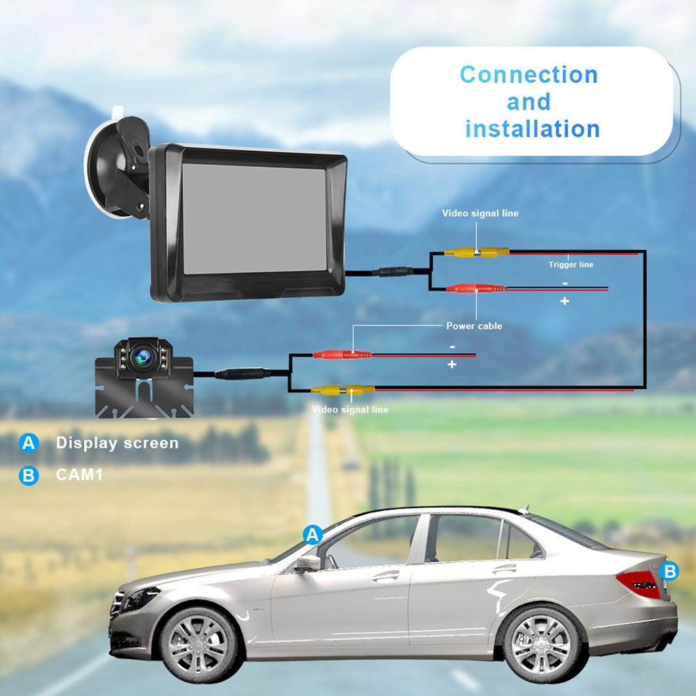 Wired HD Reversing Camera with 5 Inch LCD Ahd Monitor License - Premium Car Rear View Camera from Rapidvehicles - Just $86.87! Shop now at Rapidvehicles