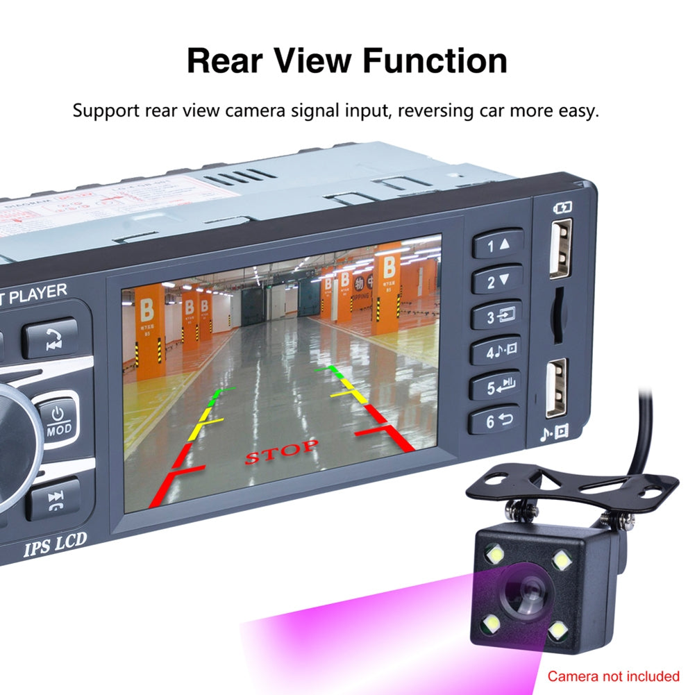 Car Radio 4.1-inch Digital Ips Screen Mp5 Player Aux Usb Card Bluetooth with 4 light camera - Premium Car Rear View Camera from Rapidvehicles - Just $66.50! Shop now at Rapidvehicles