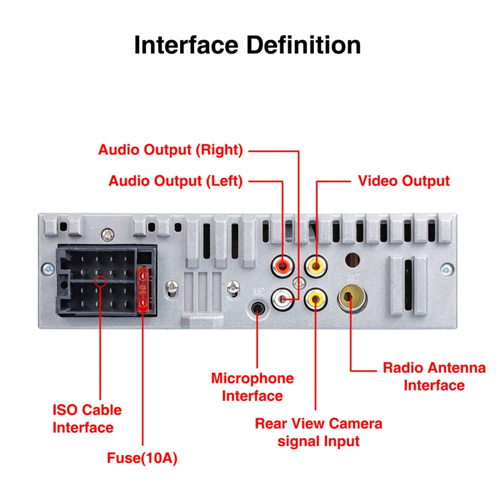 Car Radio 4.1-inch Digital Ips Screen Mp5 Player Aux Usb Card Bluetooth with 4 light camera - Premium Car Rear View Camera from Rapidvehicles - Just $66.50! Shop now at Rapidvehicles