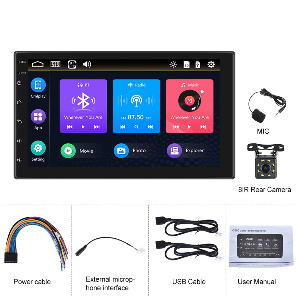 7-inch Car Radio Wired Carplay MP5 Player Universal GPS Bluetooth - Premium Car Rear View Camera from Rapidvehicles - Just $95.99! Shop now at Rapidvehicles