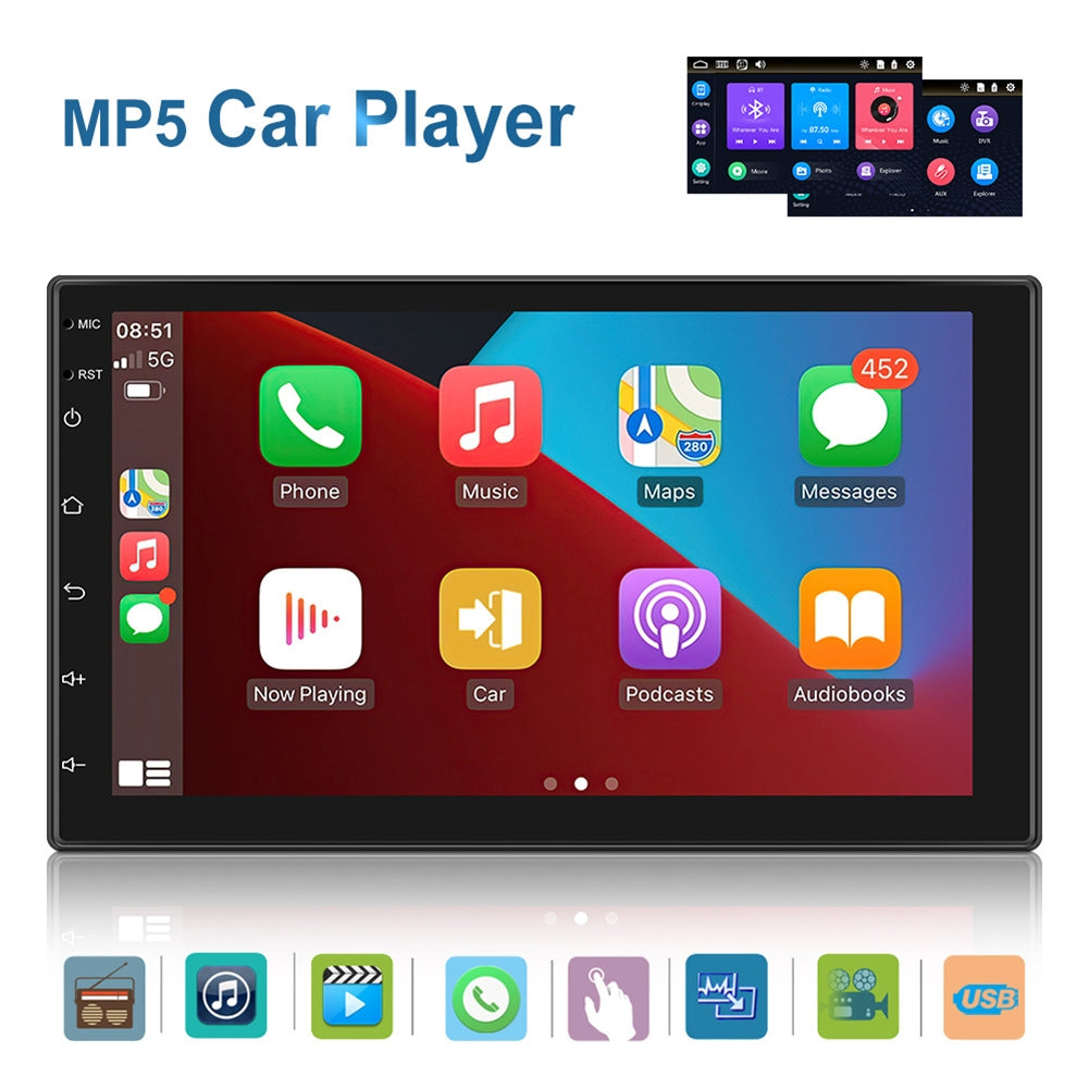 7-inch Car Radio Wired Carplay MP5 Player Universal GPS Bluetooth - Premium Car Rear View Camera from Rapidvehicles - Just $95.99! Shop now at Rapidvehicles