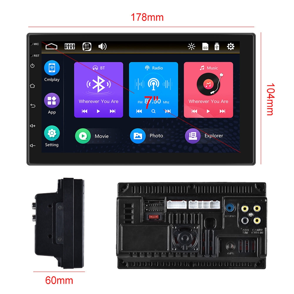 7-inch Car Radio Wired Carplay MP5 Player Universal GPS Bluetooth - Premium Car Rear View Camera from Rapidvehicles - Just $95.99! Shop now at Rapidvehicles