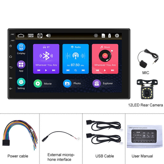 7-inch Car Radio Wired Carplay MP5 Player Universal GPS Bluetooth - Premium Car Rear View Camera from Rapidvehicles - Just $97.99! Shop now at Rapidvehicles