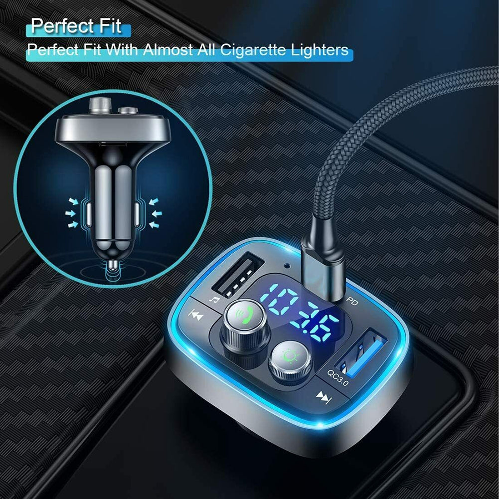 Car Adapter Wireless FM Radio Transmitter Bluetooth 5.0  Black - Premium Car Chargers from Rapidvehicles - Just $35.99! Shop now at Rapidvehicles