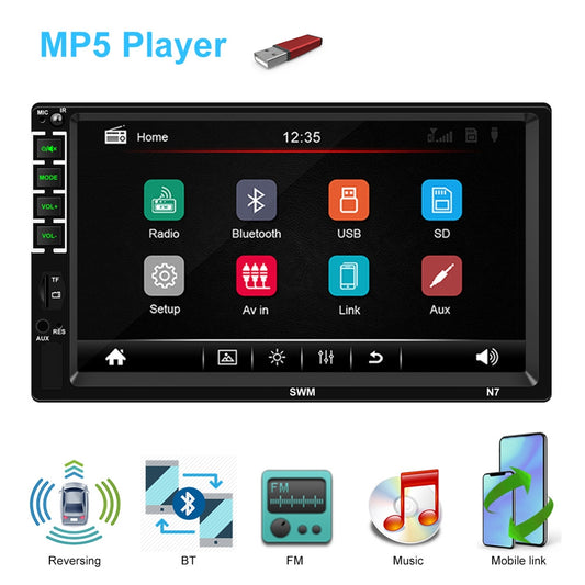 7-inch Car Stereo Mp5 Player HD Touch-screen Universal Bluetooth - Premium Car Rear View Camera from Rapidvehicles - Just $99.99! Shop now at Rapidvehicles