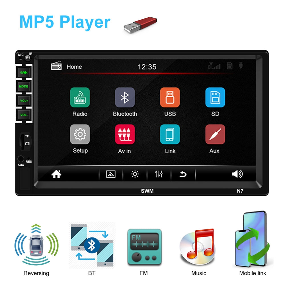 7-inch Car Stereo Mp5 Player HD Touch-screen Universal Bluetooth - Premium Car Rear View Camera from Rapidvehicles - Just $99.99! Shop now at Rapidvehicles