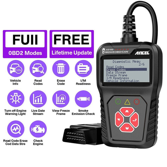 Ancel As100 Obd2 Scanner Car Check Engine Fault Detector Code - Premium OBD & Diagnostic Tools from Rapidvehicles - Just $55.79! Shop now at Rapidvehicles