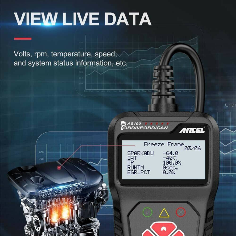 Ancel As100 Obd2 Scanner Car Check Engine Fault Detector Code Reader Diagnostic Tool Black - Premium OBD & Diagnostic Tools from Rapidvehicles - Just $44.99! Shop now at Rapidvehicles