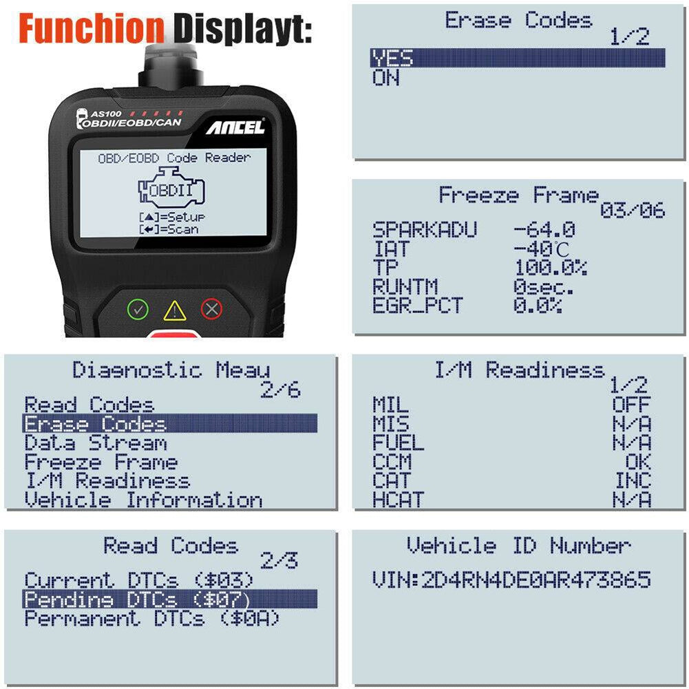 Ancel As100 Obd2 Scanner Car Check Engine Fault Detector Code Reader Diagnostic Tool Black - Premium OBD & Diagnostic Tools from Rapidvehicles - Just $44.99! Shop now at Rapidvehicles