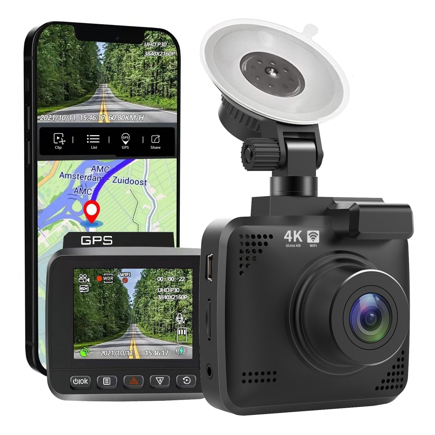 4k Driving Recorder Built-In Wifi GPS Car Dashboard Camera - Premium Car Rear View Camera from Rapidvehicles - Just $95.39! Shop now at Rapidvehicles