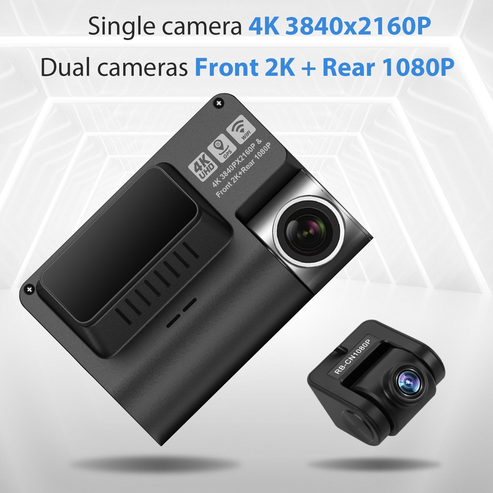 V55 Dash Cam 4k Ultra-clear Car Parking Monitor Wifi GPS Driving Recorder Single lens step-down line - Premium Car Rear View Camera from Rapidvehicles - Just $115.42! Shop now at Rapidvehicles