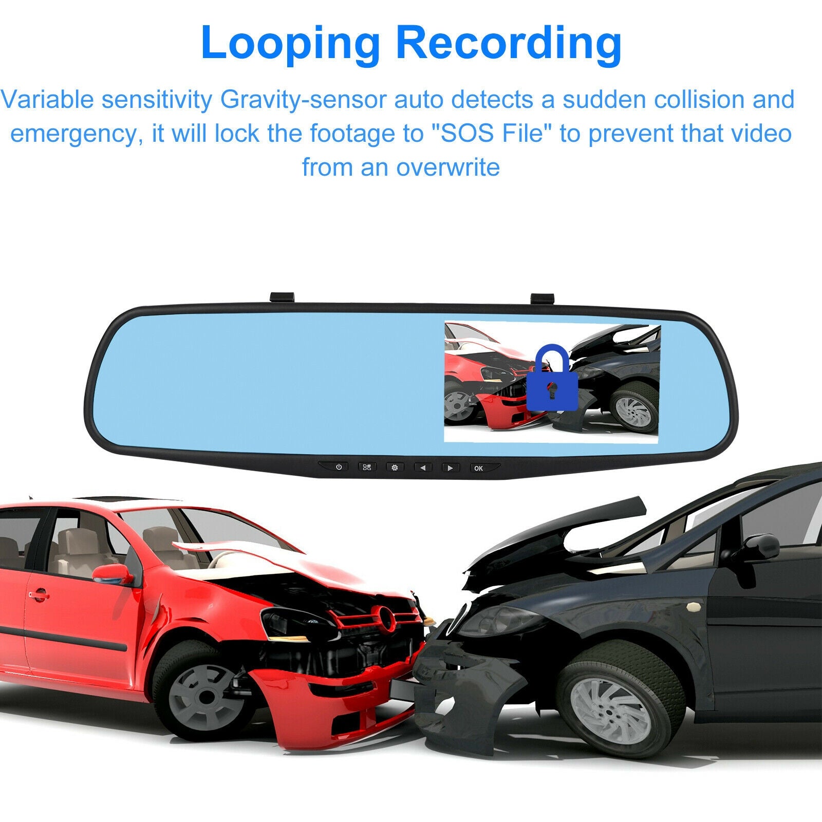 4.3-inch Rearview Mirror Car Driving Recorder Front Rear Double - Premium Car Rear View Camera from Rapidvehicles - Just $63.89! Shop now at Rapidvehicles