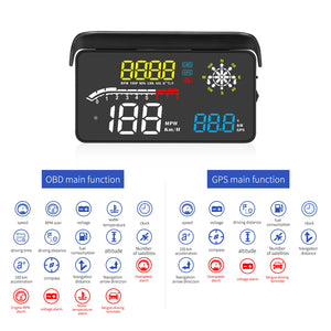 D1 Hud Car Head-up Display OBD and GPS Dual System Navigation Speedometer Black - Premium Other Car Electronics from Rapidvehicles - Just $58.38! Shop now at Rapidvehicles