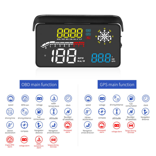 D1 Hud Car Head-up Display OBD and GPS Dual System Navigation - Premium Other Car Electronics from Rapidvehicles - Just $70.99! Shop now at Rapidvehicles