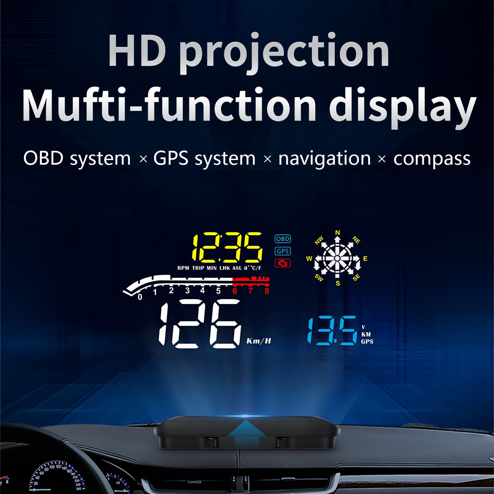 D1 Hud Car Head-up Display OBD and GPS Dual System Navigation Speedometer Black - Premium Other Car Electronics from Rapidvehicles - Just $58.38! Shop now at Rapidvehicles