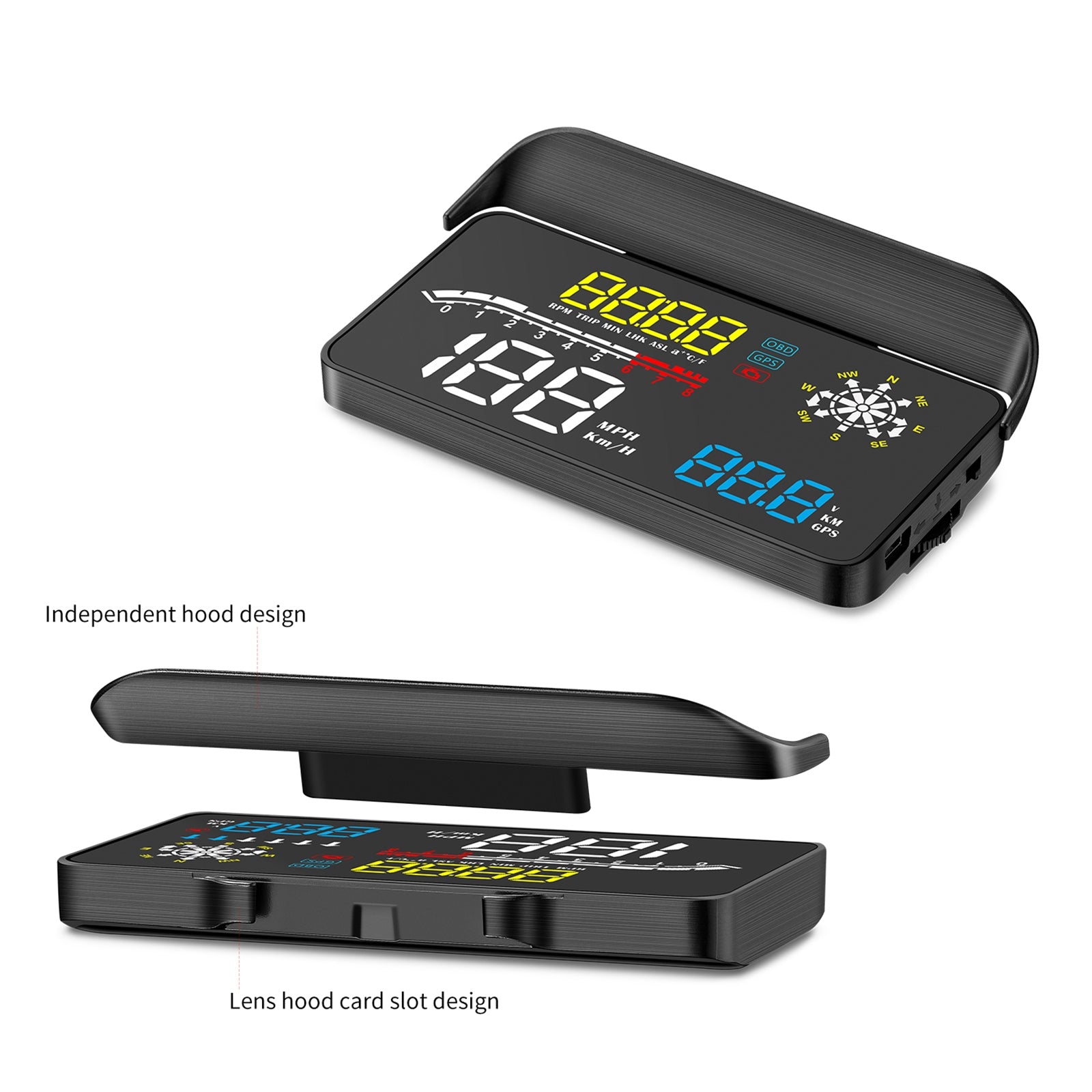 D1 Hud Car Head-up Display OBD and GPS Dual System Navigation Speedometer Black - Premium Other Car Electronics from Rapidvehicles - Just $58.38! Shop now at Rapidvehicles