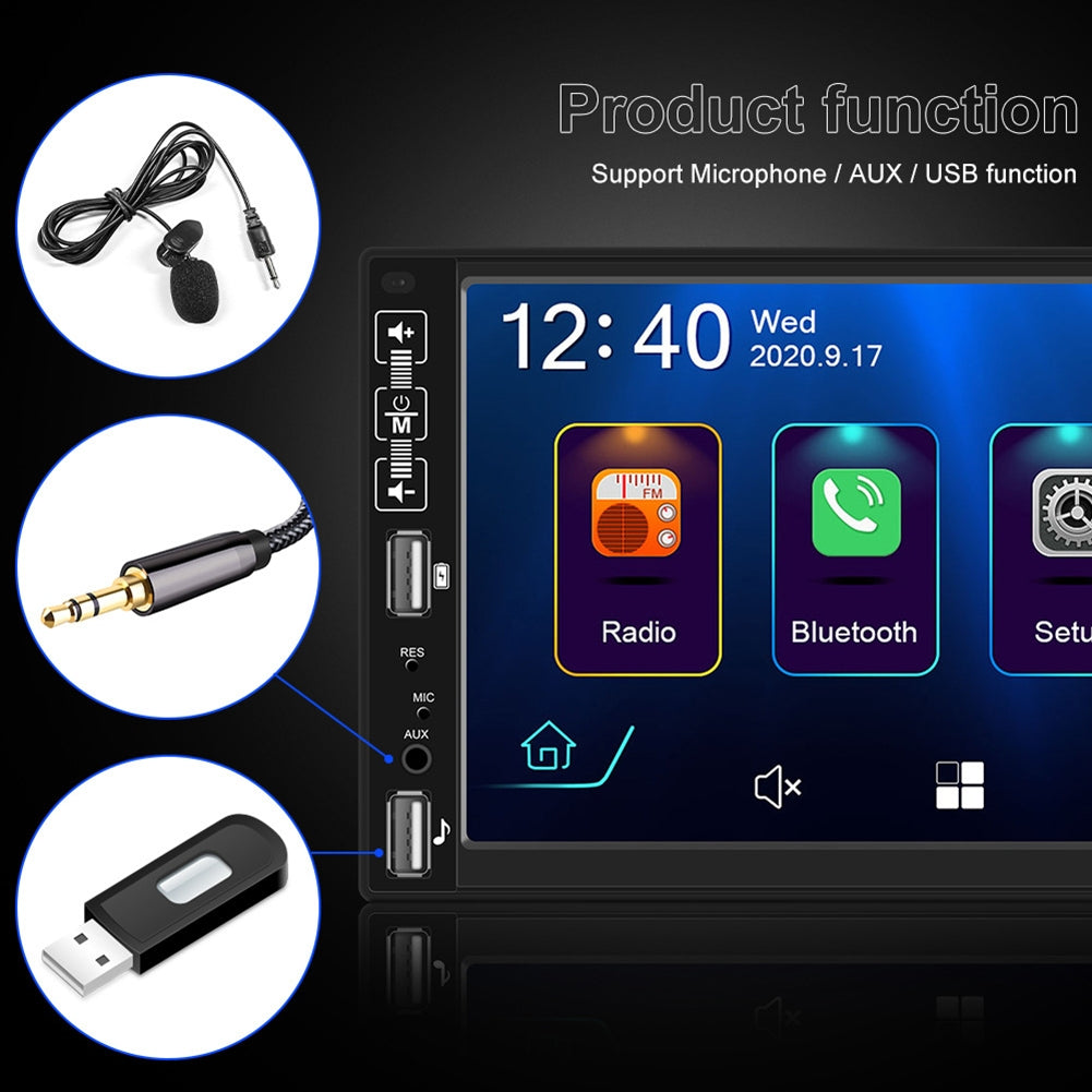 2Din Car Radio 7-inch HD MP5 Carplay Bluetooth FM Music Player - Premium Car Rear View Camera from Rapidvehicles - Just $87.56! Shop now at Rapidvehicles